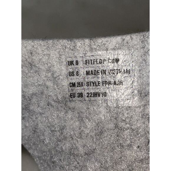 FitFlop size 8 Wobble board Gray Flannel Velcroe Closure Wedge Sandal Thong - Picture 8 of 10